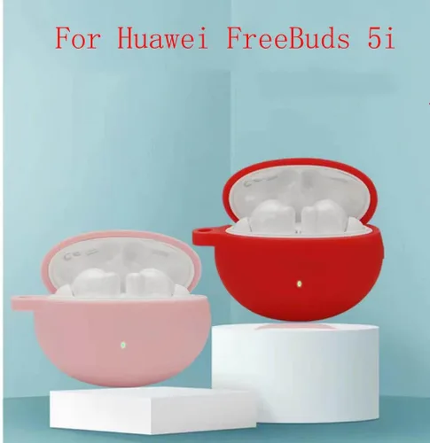 Funda de silicona suave para Huawei FreeBuds 5i, absorción de golpes, accesorios con llavero para hombres, adolescentes, niños, niñas y mujeres,