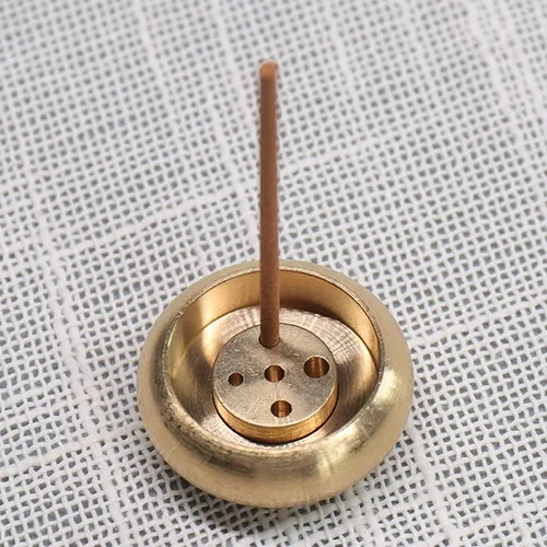 Miniatura 9 de Soporte de incienso de latón, soporte para palo de incienso, quemador de bobina, colector de cenizas de cono de aleación para varillas de incienso