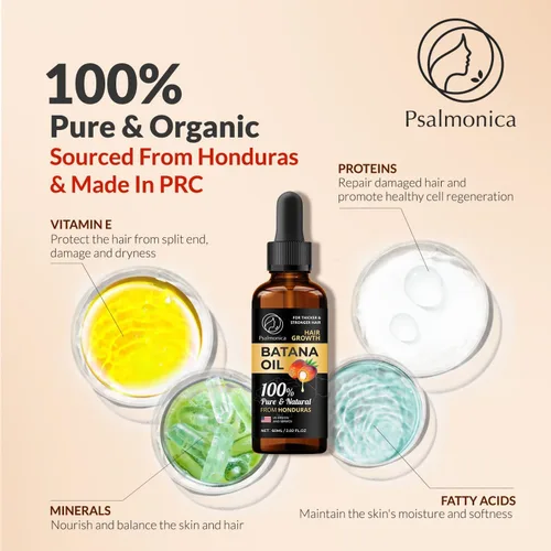 Miniatura 4 de Suero de crecimiento del cabello con aceite de batana 100% puro: suero natural para cabello más grueso y fuerte, aceite eficaz para el crecimiento