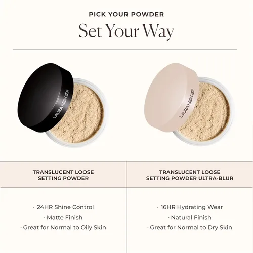 Miniatura 8 de Laura Mercier Polvo de ajuste suelto translúcido, control de brillo las 24 horas, acabado mate suave, impregnado con vitaminas C+ E, uso duradero