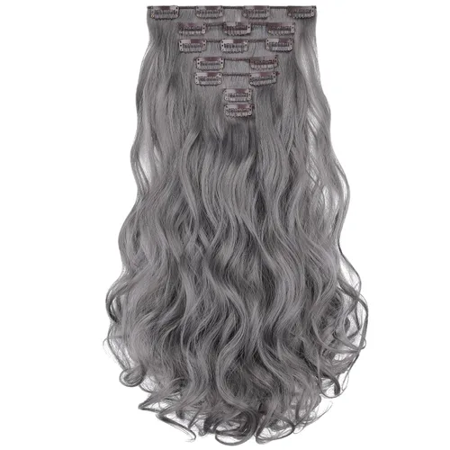 Miniatura 14 de SYXLCYGG Extensiones de cabello rubio, 2 unidades, extensiones de cabello con clip de 22 pulgadas, 5 onzas, lacio, sintético, esponjoso, rubio