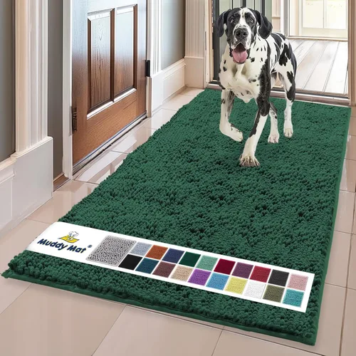 Miniatura 17 de Muddy Mat® Mostrado en la televisión - Tapete de microfibra súper absorbente para puerta de perro para patas fangosas, antideslizante y lavable