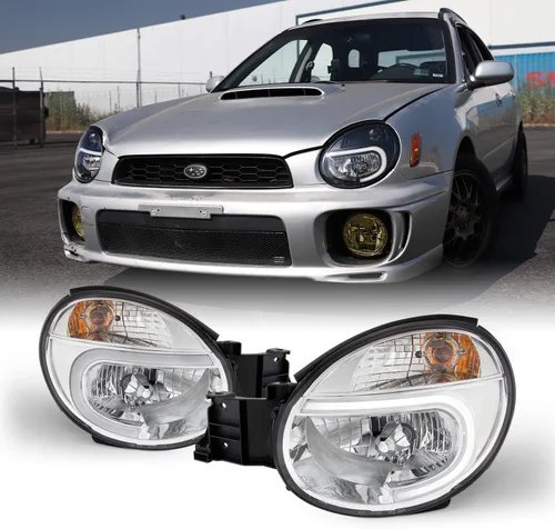 Miniatura 8 de AKKON - Para Subaru Impreza Outback 2002 2003/RS/TS/WRX (tipo halógeno) LED DRL Negro Faros Par