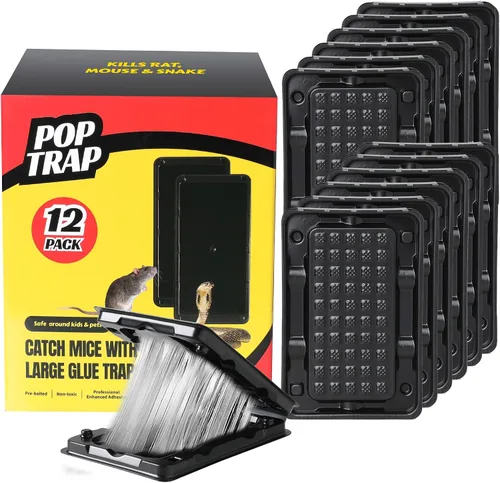 Miniatura 8 de POPTRAP Trampa para Ratas de Servicio Pesado y Grande, Trampa para Ratones Súper Pegajosa con Pegamento Ultra Fuerte, Aroma a Mantequilla de Maní