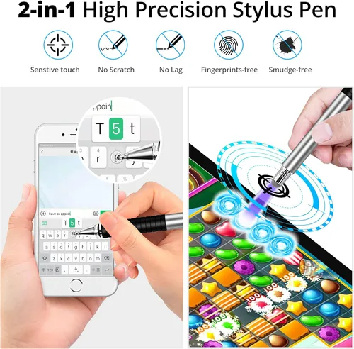 Miniatura 3 de Lápiz capacitivo (4 unidades), bolígrafos de estilista universales 2 en 1, serie de precisión, pantalla táctil de disco de punta fina
