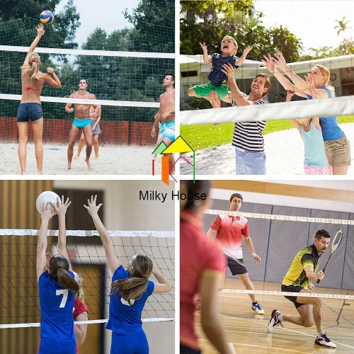 Miniatura 5 de Redes de voleibol, red profesional de voleibol, red de repuesto portátil de voleibol para patio trasero, escuela, deportes, playa, piscina, juego