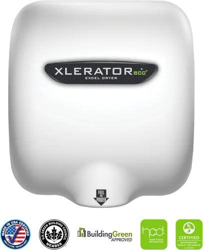 Miniatura 4 de XLERATOR eco XL-BW-ECO 1.1N Secador de manos comercial de alta velocidad, secador Excel, cubierta termoestable blanca, sensor automático, montaje