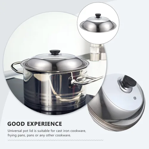 Miniatura 8 de YARNOW Cubierta de olla visible de 11 pulgadas con perilla y tapa de vidrio transparente para cocinar sartén y wok accesorio de utensilios de cocina