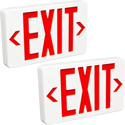 Miniatura 12 de Señal de salida roja, luz LED de salida de emergencia comercial con batería de respaldo, certificación UL, CA 120/277 V, luces de salida de letras