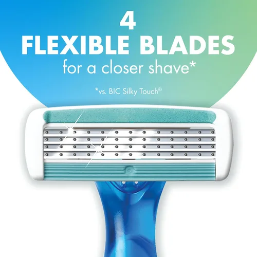 Miniatura 2 de BIC Soleil 4 - Maquinillas de afeitar desechables de 4 cuchillas para mujer, cuchillas flexibles y mango de goma, paquete de 10