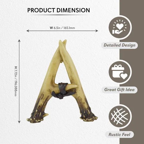 Miniatura 4 de Pine Ridge Arte personalizado con nombre de 6 pulgadas, letras A de cuerno, decoración del hogar, letras decorativas 3D occidentales para colgar