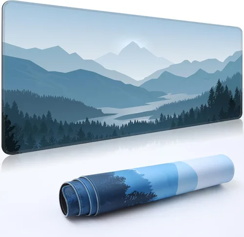 Miniatura 17 de Alfombrilla de Escritorio, Alfombrilla Grande para Ratón 35''×15.6'' XXL Extendida para Gaming con Base Antideslizante Bordes Cosidos Alfombrilla