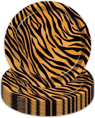 Miniatura 10 de 50 platos con estampado de vaca, platos de papel de vaca de 9 pulgadas, suministros de fiesta de safari en la selva, platos de fiesta con temática