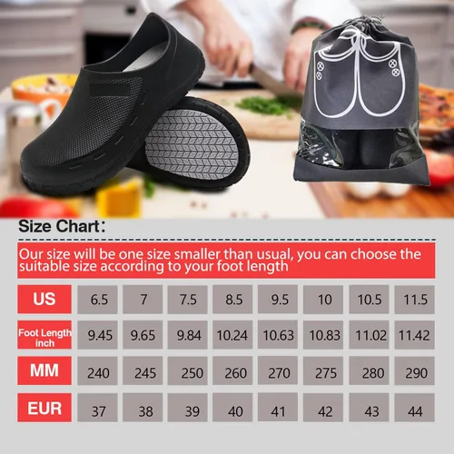 Miniatura 2 de Zapatos antideslizantes para hombre, resistentes al agua, al aceite, para chef, enfermería, médicos, zapatos adecuados para cocina, restaurante