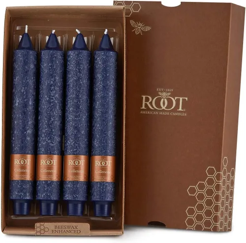Miniatura 33 de Root Candles Juego de velas sin perfume de mezcla de cera de abeja de primera calidad, 9 pulgadas, azul Williamsburg, 12 unidades Williamsburg Azul