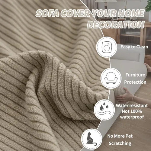 Miniatura 5 de QIANMEW - Fundas para cojín de sofá, fundas de sofá mágicas suaves y cómodas lavables con resistencia al estiramiento para asientos seccional