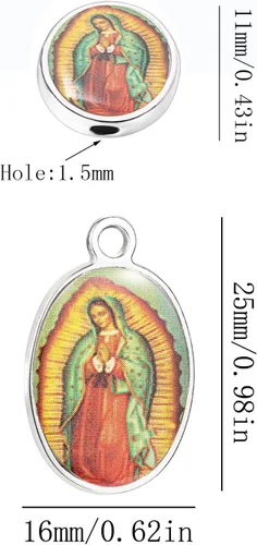 Miniatura 2 de 40 piezas de Nuestra Señora Virgen María cuentas y encantos Medalla Rosario Floral Centro de mesa Crucifijo Pulsera Collar Colgantes Colgantes Dijes