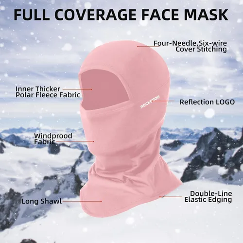 Miniatura 6 de ROCKBROS Balaclava Ski Mask for Men Cold Weather Scarf Windproof Thermal Winter Women Neck Warmer Hood for Cycling Hiking