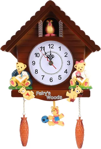 Reloj de cuco para arte de pared, estilo vintage, casa de pájaros, estilo retro, tradicional, de madera, para decoración del hogar, 2.2 x 2.2 x 1.2