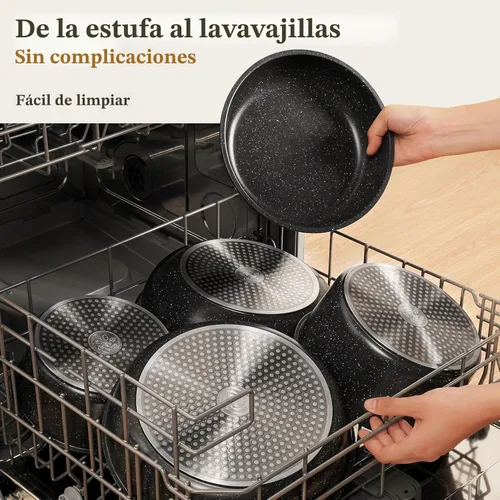 Miniatura 6 de SODAY Juego de 15 piezas de ollas y sartenes antiadherentes, juegos de utensilios de cocina con mango desmontable, herramientas de cocina