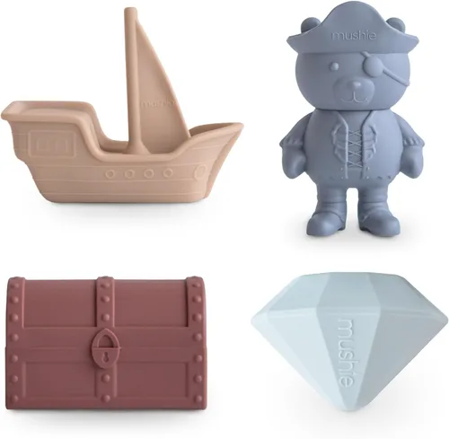 Miniatura 11 de mushie Vehículos Juguetes de baño para niños pequeños 100% silicona de grado alimenticio Libre de moho, paquete de 4