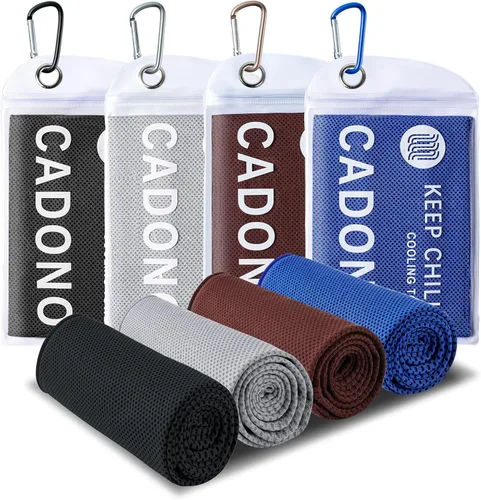 Paquete de 4 toallas refrescantes (40 x 12 pulgadas), toalla de frío suave y transpirable, toalla de hielo, toalla de microfibra para yoga, deporte,