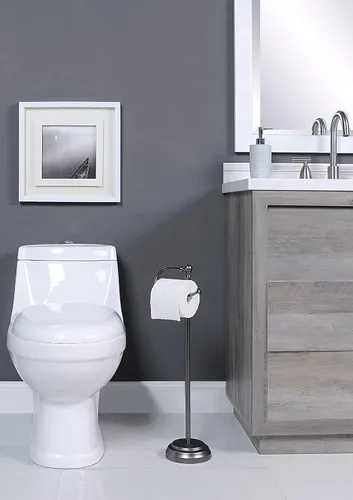 Miniatura 3 de SunnyPoint Clásico Soporte Independiente para Rollos de Papel Higiénico de Baño (Negro Níquel)