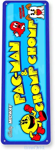 Miniatura 3 de Tinworld Cartel de hojalata: Pac-man Chomp Arcade Marquesina Sign C977
