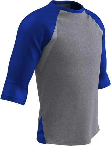 Miniatura 5 de Champro Camiseta de béisbol ligera juvenil con manga raglán de tres cuartos de poliéster con inserciones de malla en los costados