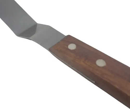 Miniatura 4 de Juego de espátulas de acero inoxidable offset con asas de madera y bolsa de almacenamiento/regalo, herramientas profesionales de decoración