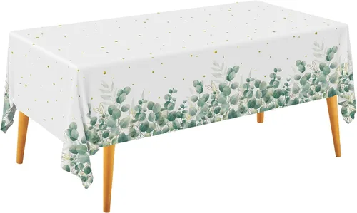 Miniatura 16 de Gatherfun Mantel desechable de cumpleaños, funda de mesa de plástico para fiesta de cumpleaños de niños, 54 x 108 pulgadas, 3