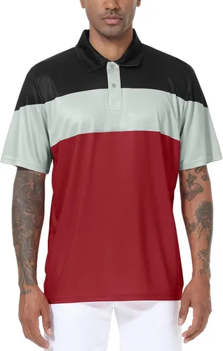 Miniatura 2 de Polo de golf para hombre grande y alto, ajuste seco, manga corta, impresión, rendimiento que absorbe la humedad, polo deportivo M-7XL