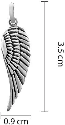 Miniatura 2 de withlovesilver pluma de plata de ley 925alas de ángel colgante