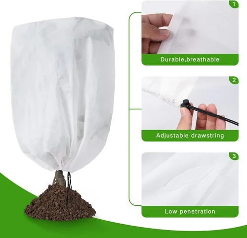 Miniatura 3 de Garutom - Juego de 2 cubiertas para plantas con protección contra la congelación de 48" x 72" 2.2 oz, tela contra heladas para plantas, chaqueta