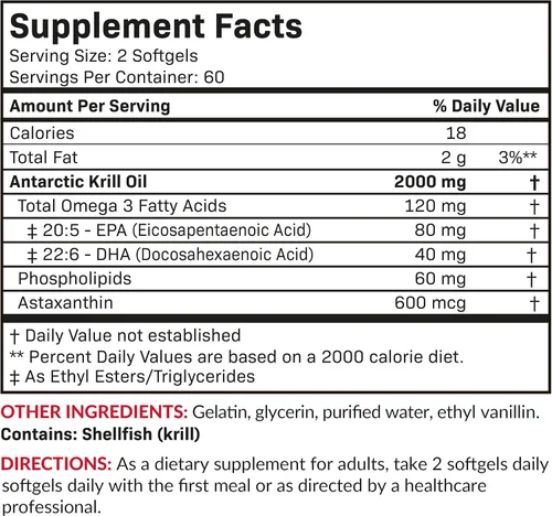 Miniatura 6 de Futurebiotics Aceite de krill antártico de 2000 mg con astaxantina, omega-3 EPA, DHA y fosfolípidos - Aceite de krill 100% puro de alta calidad