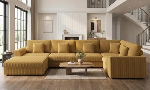 Miniatura 16 de Sofá seccional modular de 146", en forma de U de gran tamaño, sofá cama convertible, asiento profundo cómodo sofá nube con otomana y 5 almohadas