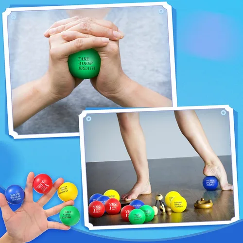 Miniatura 4 de Kasyat 20 bolas motivacionales para el estrés, bolas coloridas para aliviar el estrés con citas inspiradoras, pequeñas y divertidas, regalos