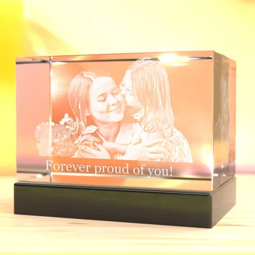 Miniatura 9 de Crystal Clear Memories Foto de cristal 3D, regalos de Navidad personalizados con tu propia foto para mamá, papá, hombres, mujeres, imagen grabada