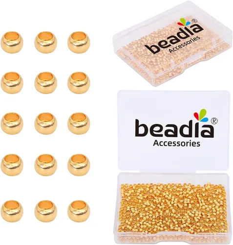 Miniatura 17 de BEADIA - Hebilla de línea de pesca cilíndrica chapada en oro de 14 quilates, tapas de extremo de 3.2 mm, 30 piezas para hacer joyas