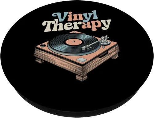 Miniatura 2 de Vinyl Record Collector Retro Music Turntable Lover PopSockets Adhesive PopGrip