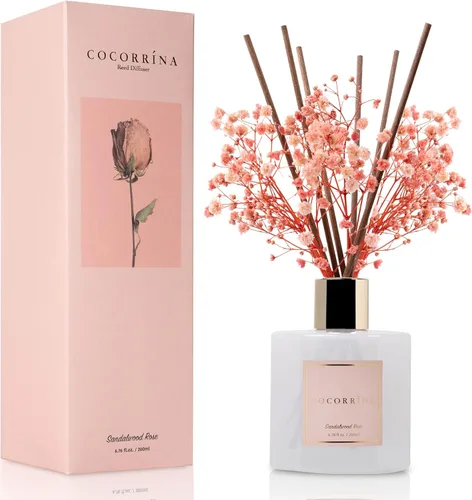 Miniatura 57 de Cocorrína Juego de difusor de varillas - Difusor perfumado de rosa satinada con varillas para el hogar, difusor de varillas para decoración