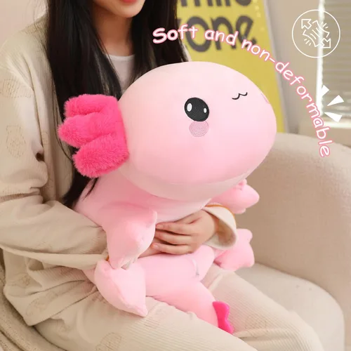 Miniatura 8 de SQEQE Peluche de ajolote con peso, animal de peluche de ajolote con peso, lindo juguete de almohada rosa suave, regalo para niños y adultos, 9.8