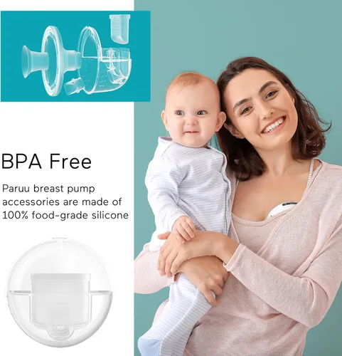 Miniatura 2 de Paruu P10 - Juego completo de tazas de colector, piezas originales de extractor de leche, accesorios de repuesto para extractor de leche portátil, 1
