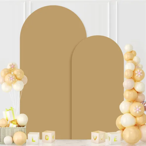 Miniatura 17 de MODFUNS Cubierta de Arco de Boda de 6 pies Beige de Spandex Cubiertas de Arco Chiara Cubierta de Telón de Fondo de Arco para Cubiertas de Arco Telón
