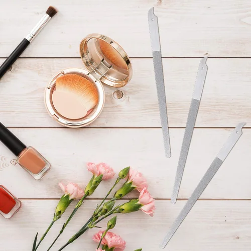 Miniatura 6 de Mudder Paquete de 8 limas de uñas de diamante de acero inoxidable de doble cara de metal para uñas de los pies, manicura para mujeres y hombres
