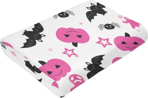 Miniatura 5 de Manta de Halloween de franela de forro polar suave, ligera, acogedora, cálida y linda, manta de felpa linda, manta para sala de estar, decoración