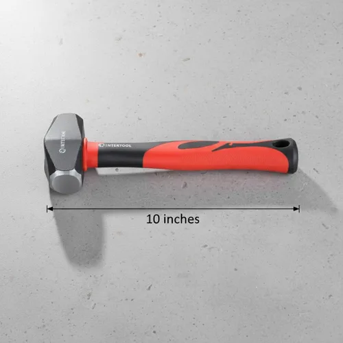 Miniatura 5 de INTERTOOL Martillo Club de 2 libras, mini martillo de perforación de trineo, martillo pequeño con acero resistente y mango de fibra de vidrio