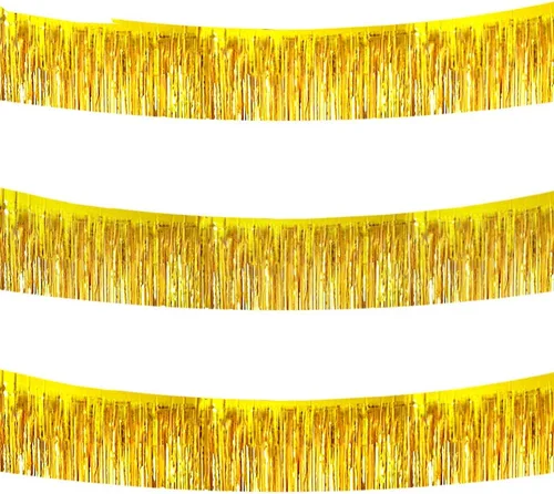 Miniatura 72 de BEISHIDA 3 Paquetes de Guirnalda de Flecos de Lámina Metálica Arcoíris Oscuro para Colgar en la Pared, Banderas de Oropiel para Halloween, Flotas