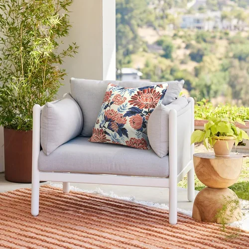 Miniatura 933 de Juego de 2 almohadas para exteriores de 16 x 16 pulgadas, repelentes al agua con interiores, para muebles de patio, hogar, jardín, geometría bohemia