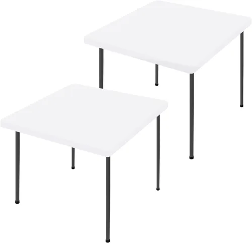Miniatura 36 de Moosfor Paquete de 2 manteles rectangulares de elastano de 4 pies, elásticos y ajustables para pícnic, cubierta de mesa de patio elástica y lavable